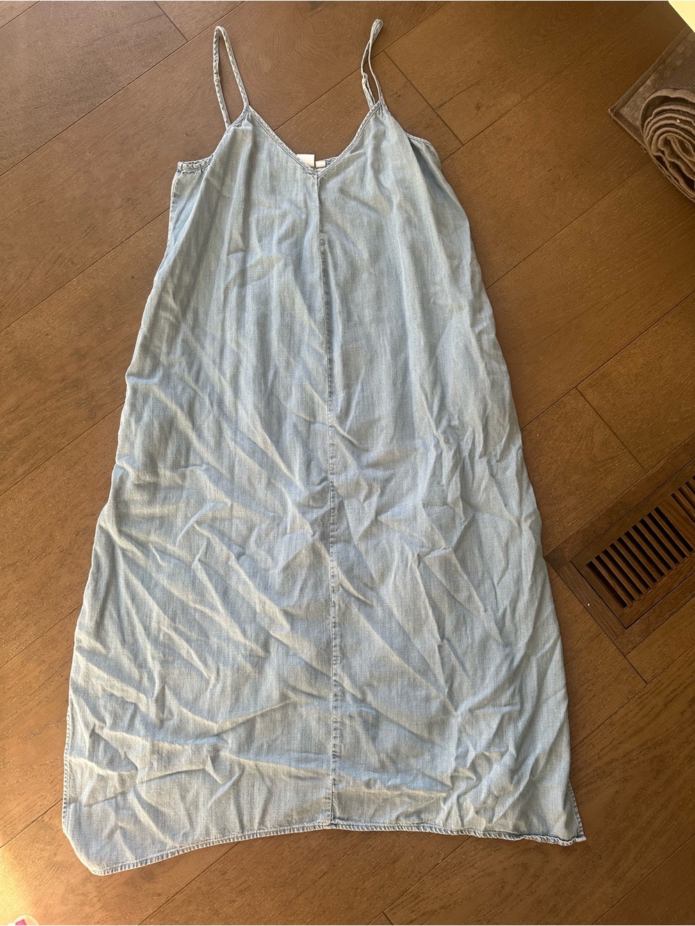 GAP Lightweight Chambray Denim Maxi Dress Size M